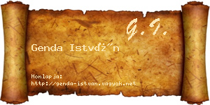 Genda István névjegykártya